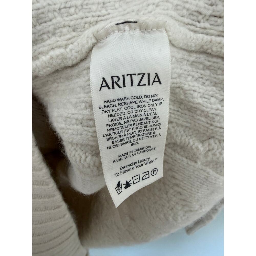 SUNDAY BEST x ARITZIA Women's Cream Peggy Sweater Chunky Fisherman Cable-Knit - Picture 6 of 7